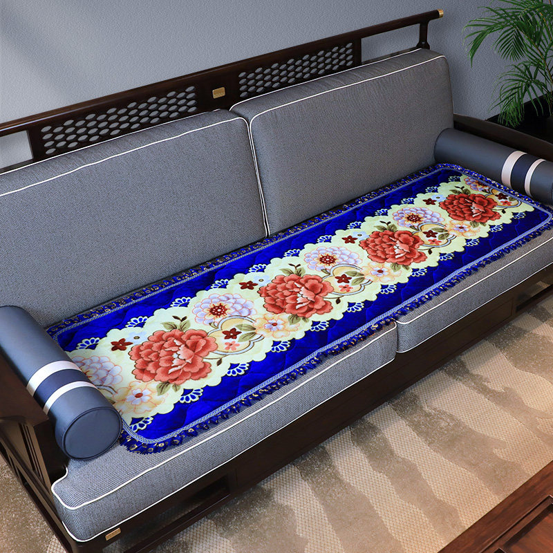 Solid wood sofa cushions, large-sized plush winter thickened anti-slip redwood seat cushions, all-season suitable bench leather seat cushions thumbnail 7