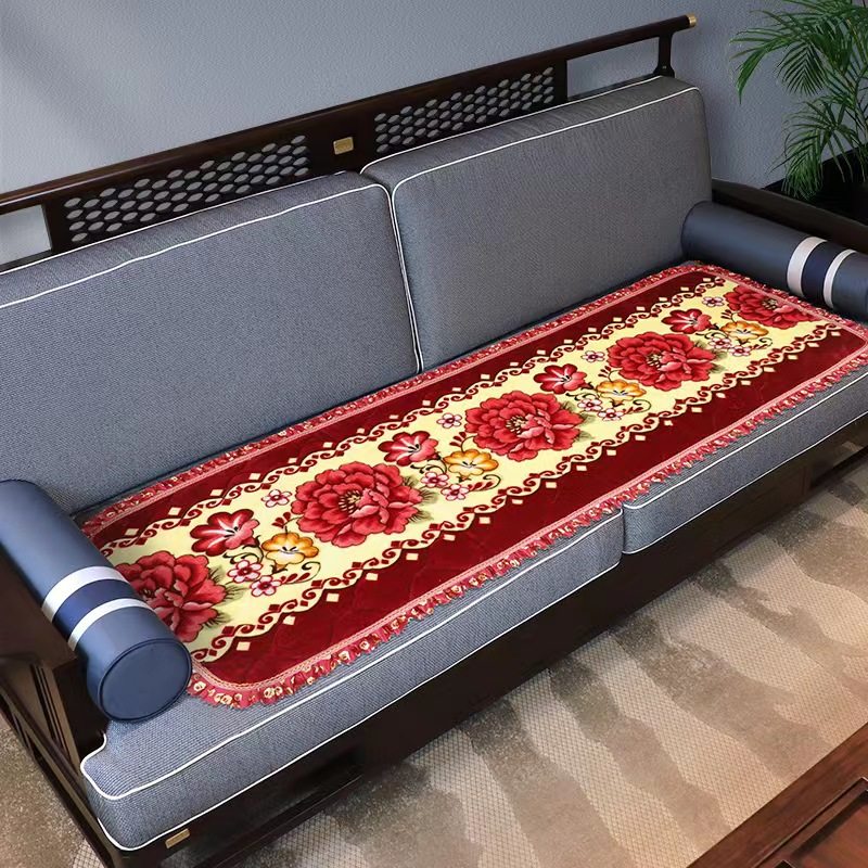 Solid wood sofa cushions, large-sized plush winter thickened anti-slip redwood seat cushions, all-season suitable bench leather seat cushions thumbnail 8