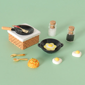 娃娃屋微缩迷你仿真厨房灶台煎蛋模型摆件 饰场景小配件 过家家装