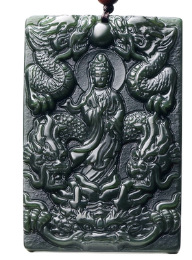 玉质细润乌黑油亮平安吉祥送挂绳