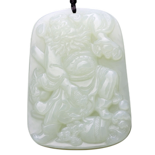 念玉新疆和田玉挂件玉石阎王天师钟馗男款天然青白玉吊坠护身利剑