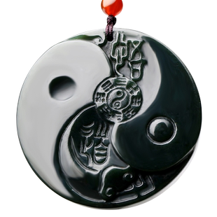 念玉新疆和田玉挂件太极八卦玉佩天然青玉吊坠悟道阴阳鱼全图玉石