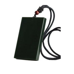 念玉新疆和田玉方牌子挂件黑羊脂天然青玉吊坠男款项链平安无事牌