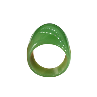 念玉珠宝和田玉戒指天然碧玉男戒额头款菠菜绿无黑点老坑俄料证书