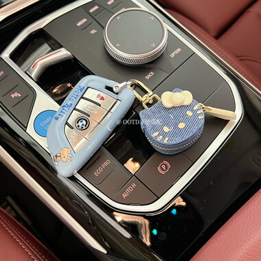 豹纹kt蓝色适用宝马3系x5系钥匙套x6系ix3x4530li525刀锋壳女