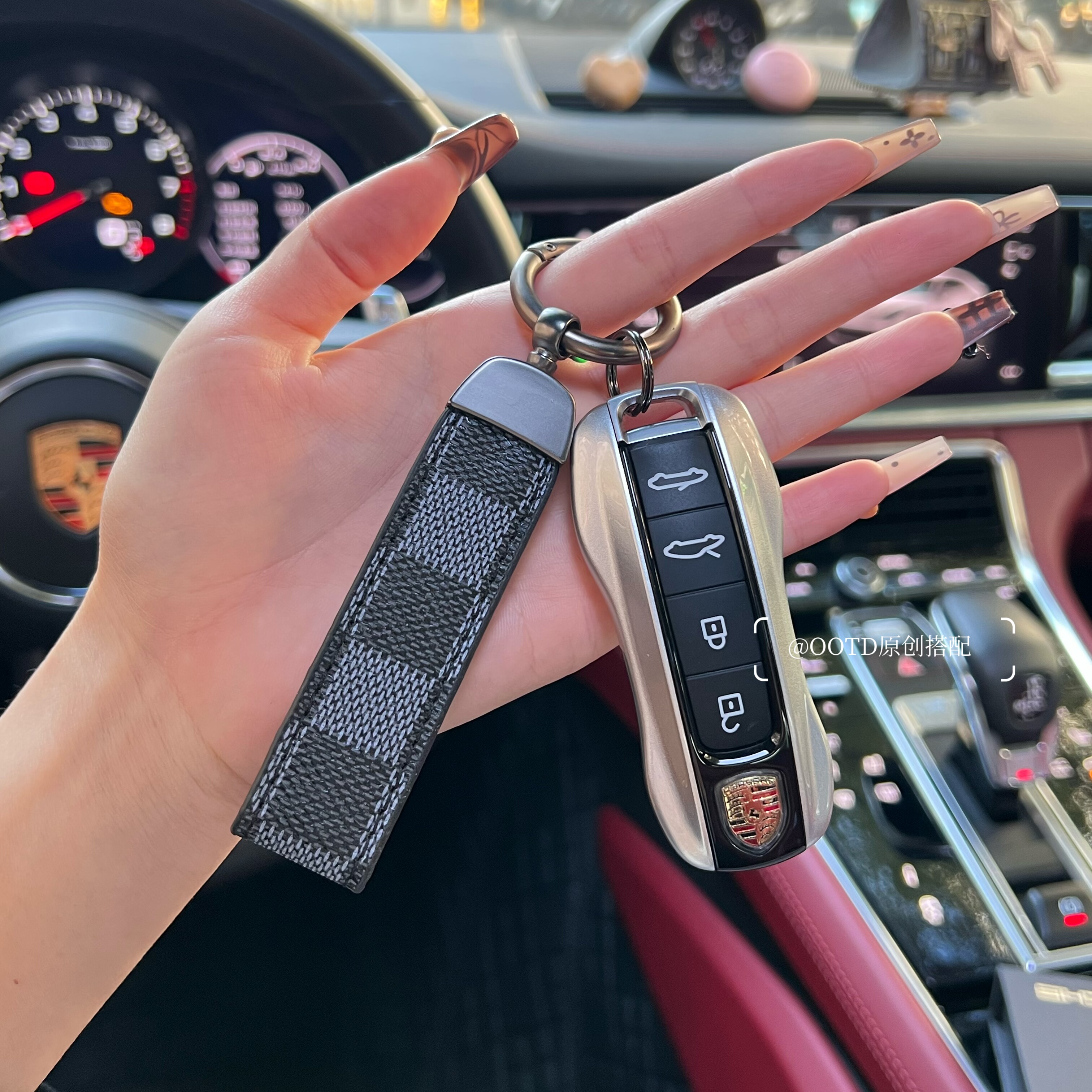 GT银适用保时捷钥匙壳新718卡宴macan帕拉梅拉Taycan911男插入式