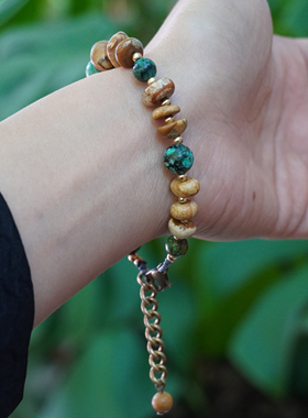 一安手作 原创天然石编绳手链 定制手链 还挺显白 男生戴也酷的