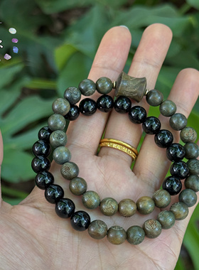 一安手作 正宗绿檀木老料手串 观音佛雕刻绿檀木 按手围定制