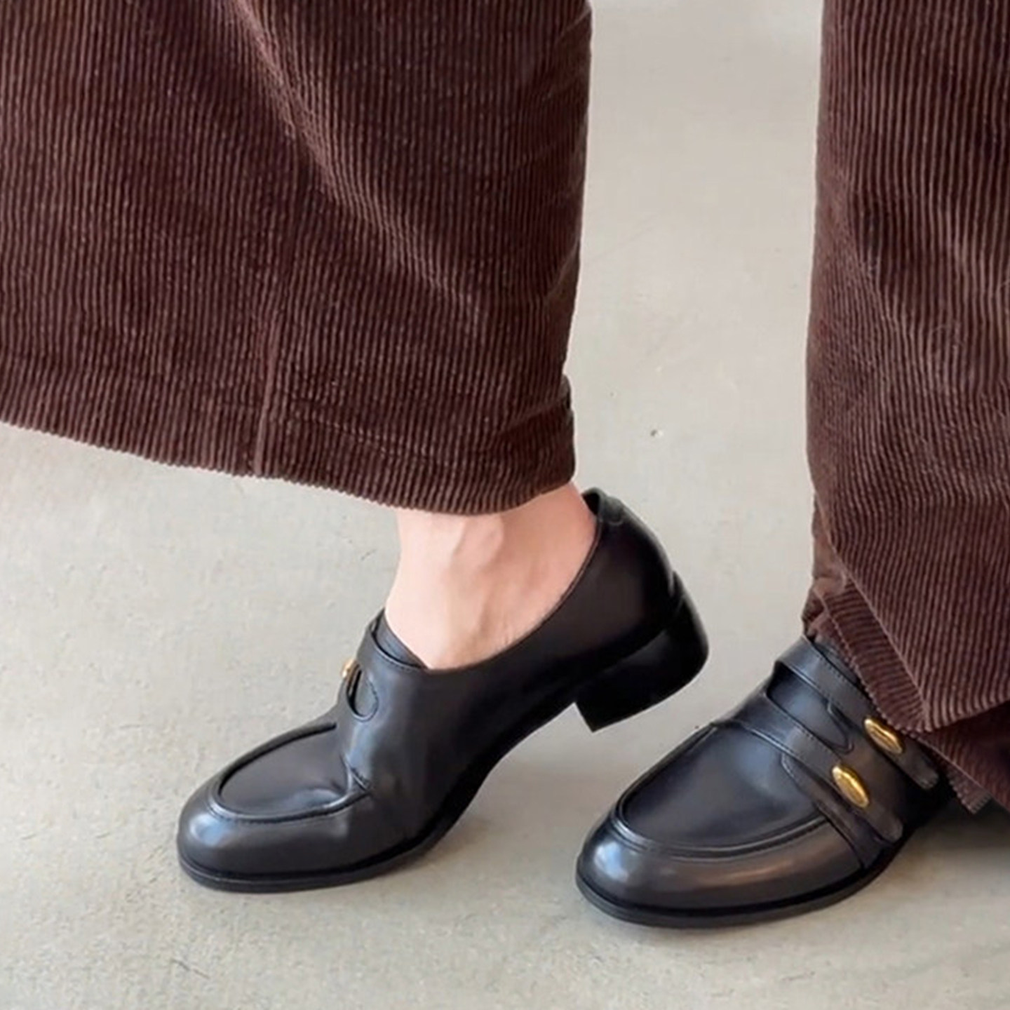 牛皮~内增高3.5cm~复古圆头小皮鞋女2026年新款魔术贴粗跟乐福鞋,女鞋,乐福鞋（豆豆鞋）,淘宝优惠券,粉丝福利购,淘宝优惠卷