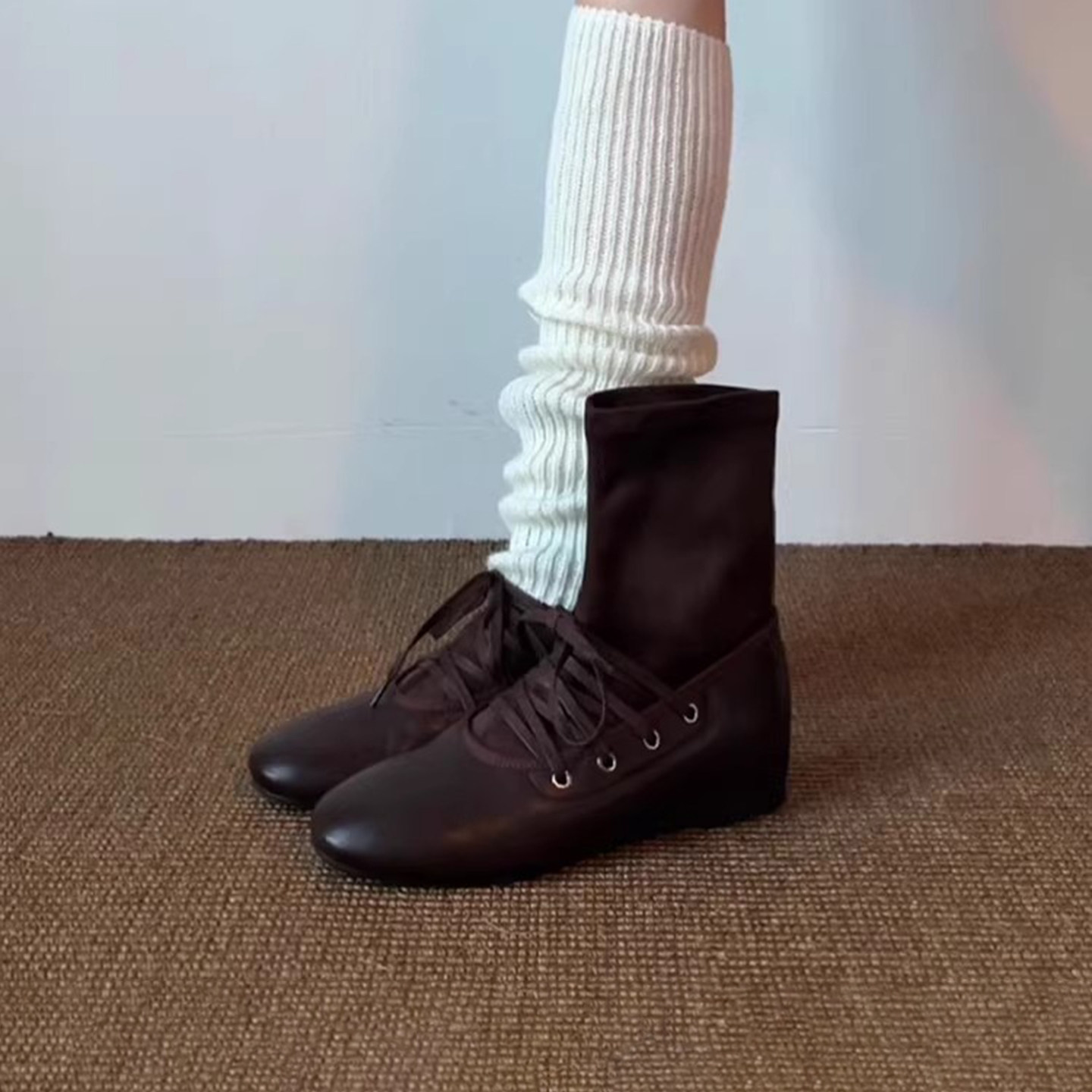 牛皮版~内增高3.5cm系带马丁靴女新款小众设计弹力瘦瘦靴英伦短靴,女鞋,时装靴,淘宝优惠券,粉丝福利购,淘宝优惠卷