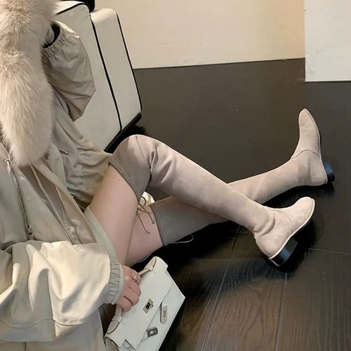 【现货速发】乔晶晶同款过膝靴女