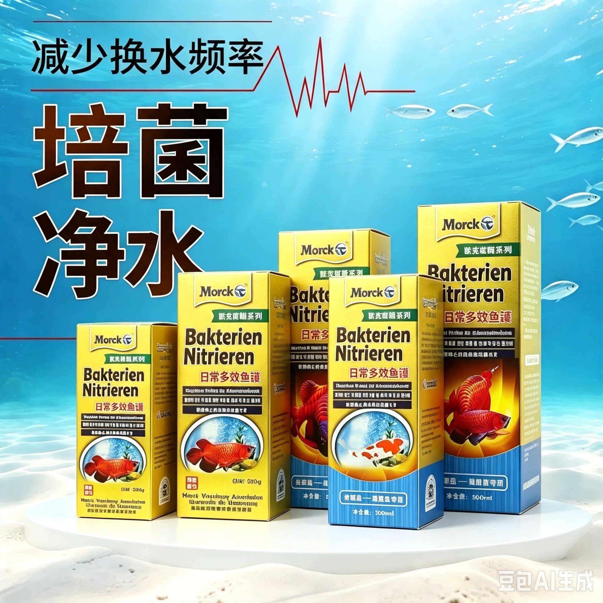 默克硝化细菌活菌鱼缸净水剂水质稳定剂观赏鱼活力维他命益生菌