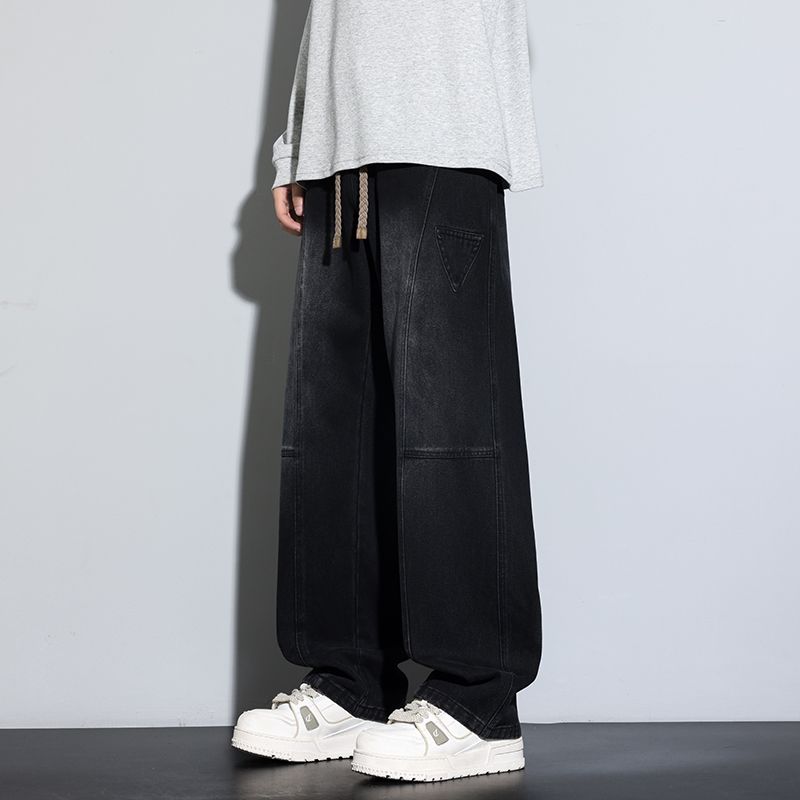 2025新款牛仔裤男款夏季薄款直筒长裤宽松垂感阔腿裤男士休闲裤子
