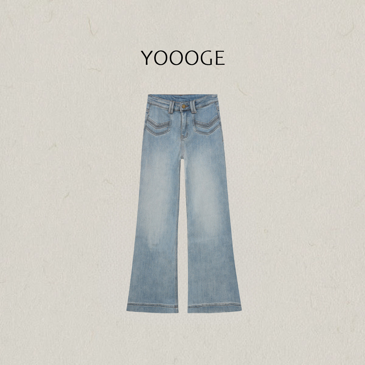 右格Jeans 层次感口袋明线显腿长高腰微喇牛仔裤女气质加绒休闲裤,女装/女士精品,牛仔裤,淘宝优惠券,粉丝福利购,淘宝优惠卷