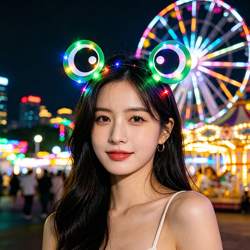 发光卡通青蛙眼睛发箍成人儿童