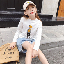 2020新款中大童纯棉儿童打底衫宝宝白色体恤冬季女童春秋长袖t恤