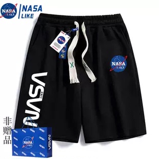 夏季 潮牌薄款 韩版 NASA联名大码 直筒五分裤 男士 宽松休闲裤 外穿 短裤