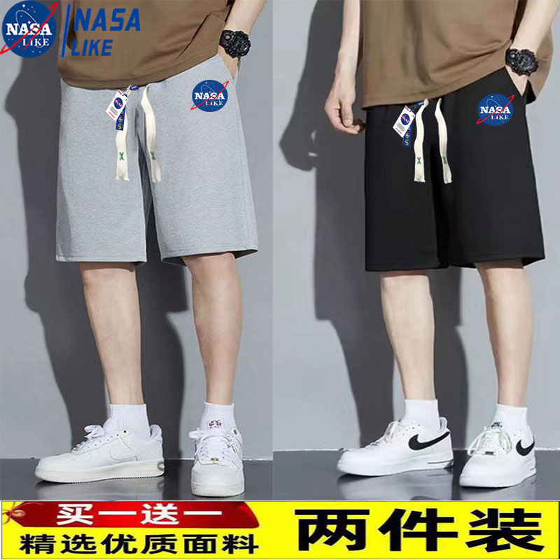 NASA联名大码短裤男学生潮流港风运动裤ins夏薄款宽松休闲五分裤