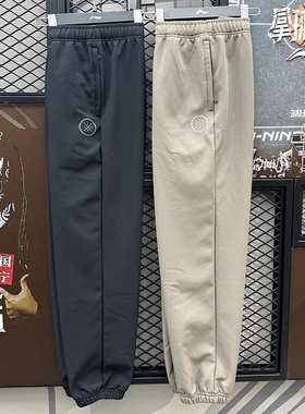 李宁运动裤2025冬款韦德男子宽松加绒保暖防泼水收口长裤AYKV435