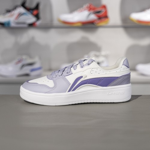 李宁车缝线系带女子低帮休闲鞋