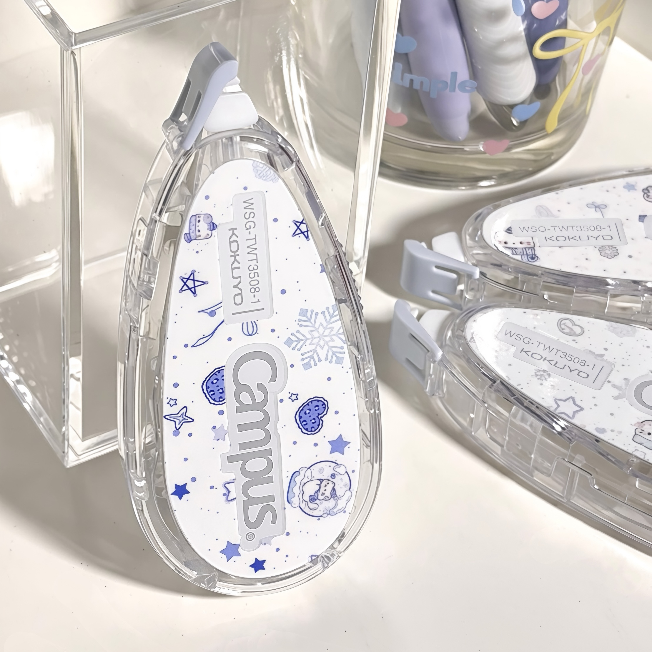 KOKUYO国誉冬日雪花限定修正带原纸色campus可替换芯涂改带学生用