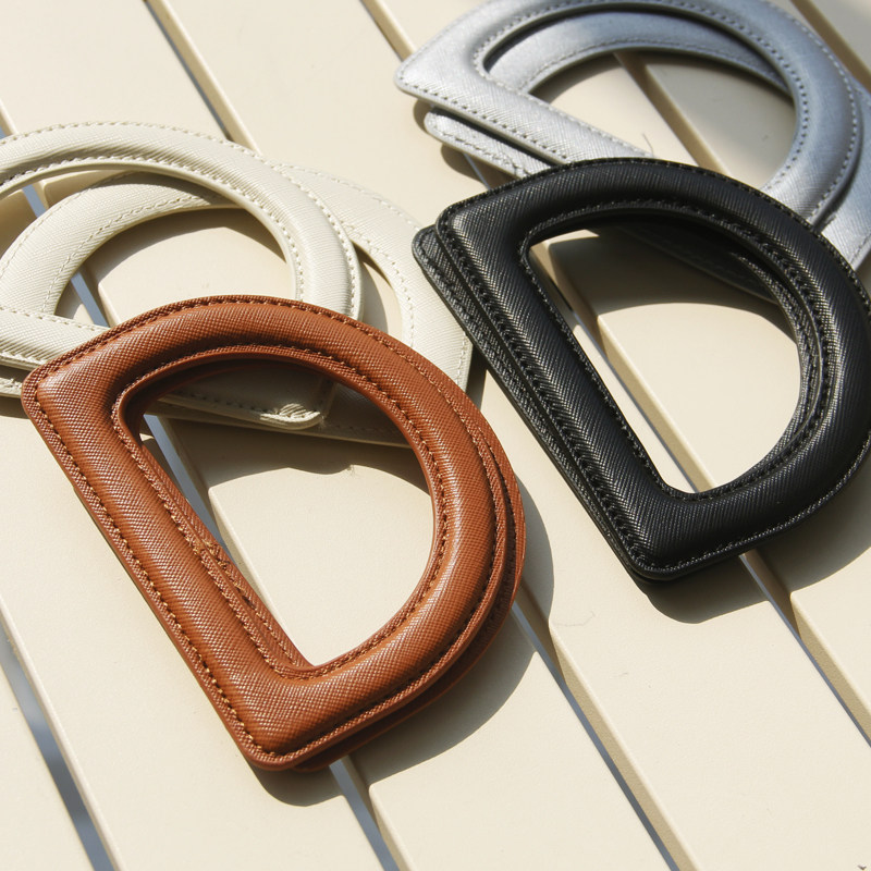 包配件提手皮质皮革D型手提拎环diy手工编织包手柄百搭编织包材料