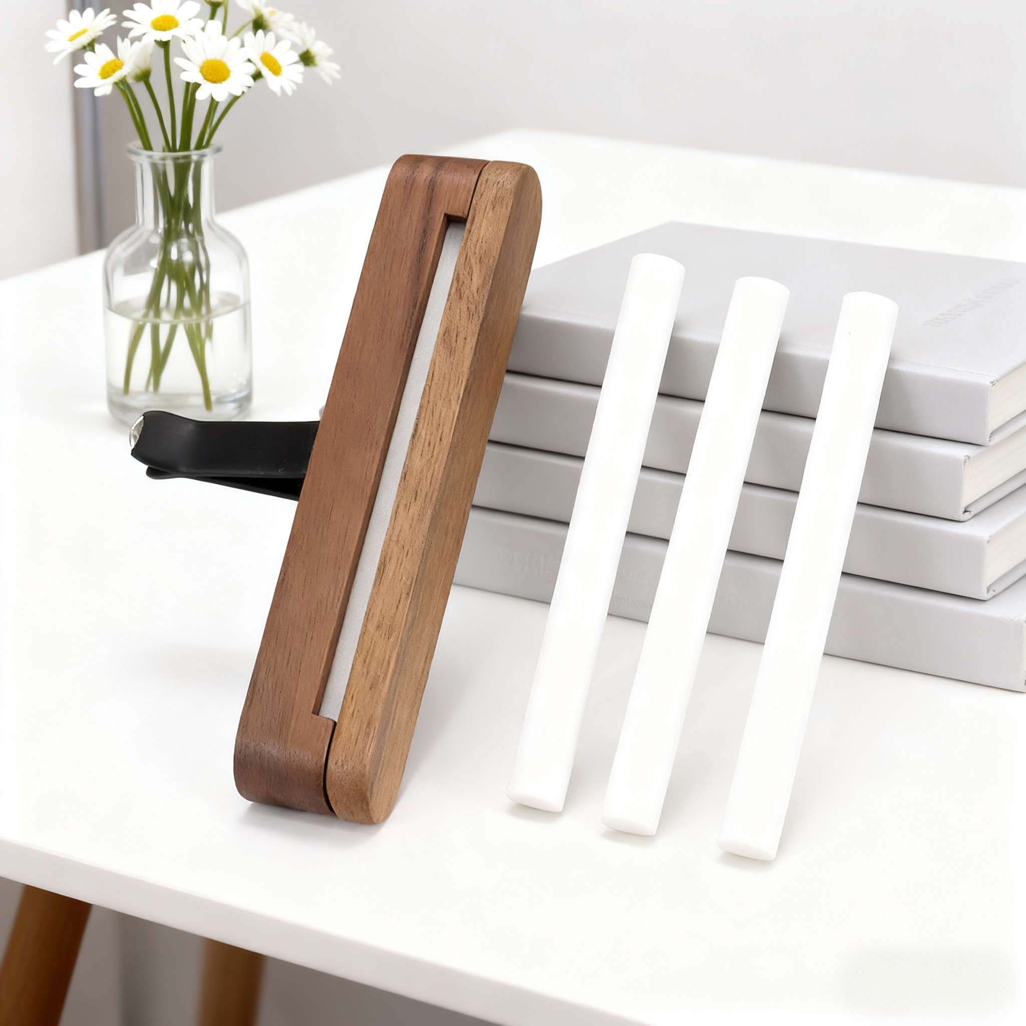 北美黑胡桃木车载香薰香水精油扩香器汽车出风口车载实木装饰品