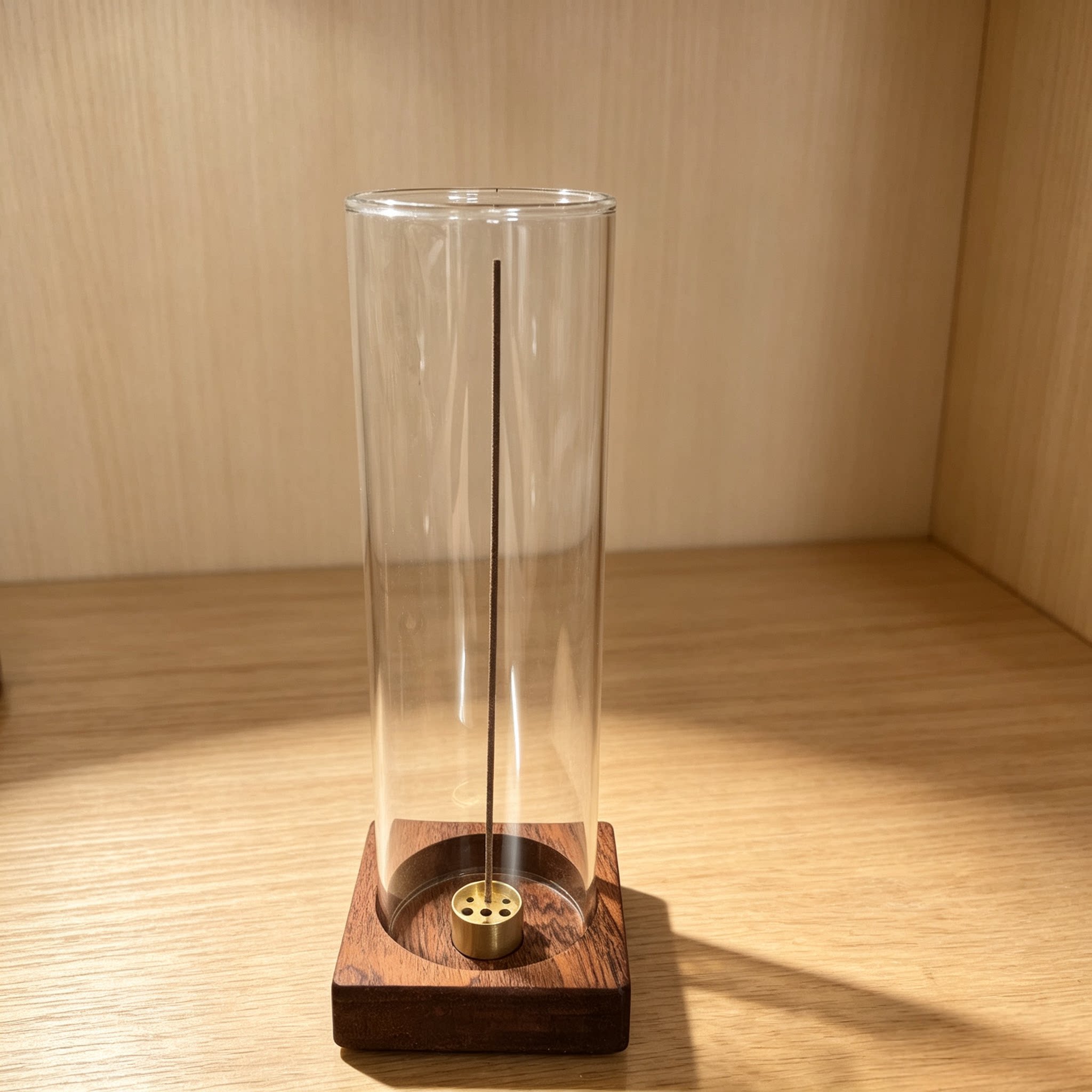 玻璃实木香炉香插创意防飞灰香座家用室内香薰炉熏香器茶道用品