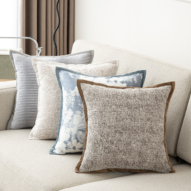 轻奢雪尼尔抱枕小香风提花靠垫