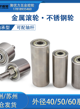 双轴承不锈钢从动轮砂带机滚筒压轮传动轮被动轮轨道轮无动力滚轮