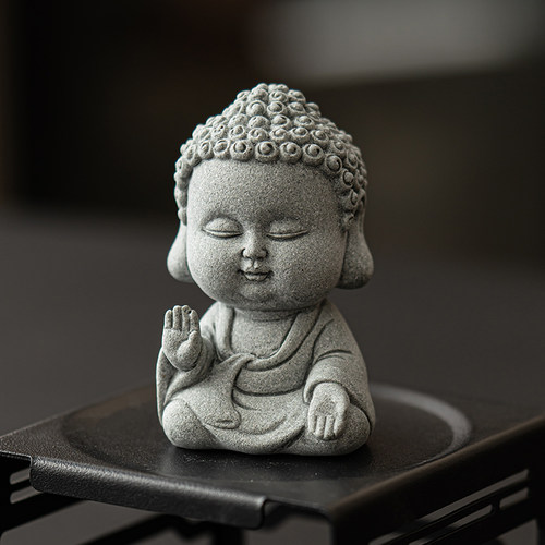 晨翔青砂石佛像小摆件如来茶宠