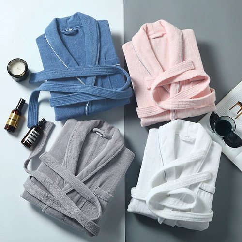 Хлопковый банный халат подходит для мужчин и женщин, длинное быстросохнущее полотенце для влюбленных, хорошо впитывает воду