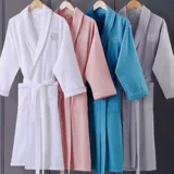 Летний хлопковый тонкий длинный быстросохнущий банный халат подходит для мужчин и женщин для влюбленных, для салонов красоты