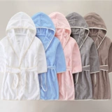 Детский банный халат для мальчиков и девочек, хлопковое быстросохнущее мягкое полотенце для плавания с капюшоном, хорошо впитывает воду