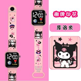 儿童卡通手表高颜值印花初高中生男女学生电子方形防水科技感手环