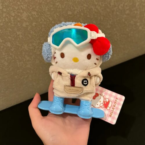 正版冬季滑雪hellokitty毛绒公仔包挂件运动风玩偶送朋友礼物