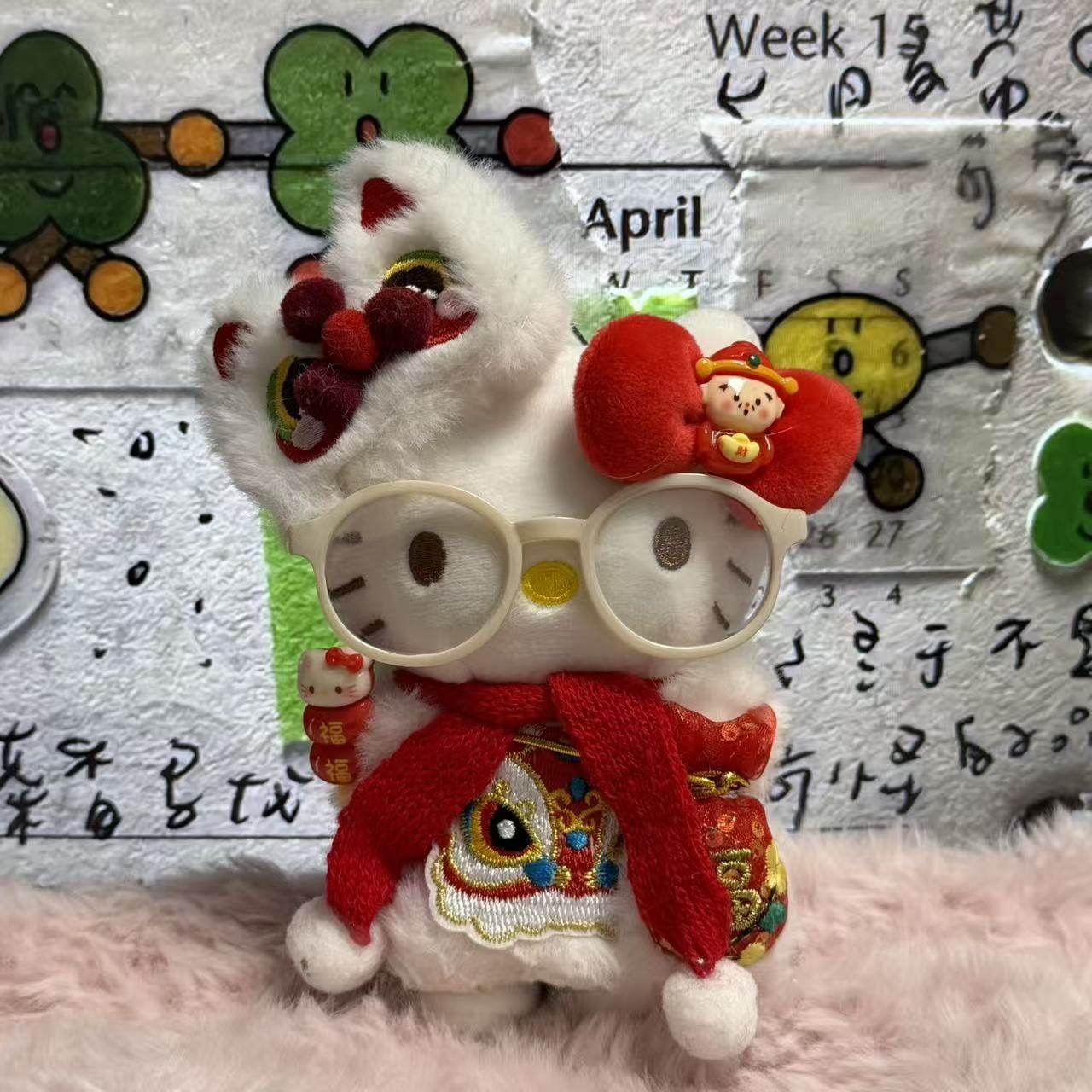 喜庆红色kitty猫包包挂件拜年服套装新春限定可爱甜美钥匙扣挂饰,玩具/童车/益智/积木/模型,毛绒/玩偶/公仔/布艺类玩具,淘宝优惠券,粉丝福利购,淘宝优惠卷