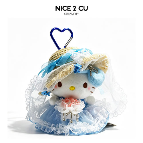正版婚纱hellokitty包包挂件毛绒公仔玩偶凯蒂猫装饰书包挂饰礼物