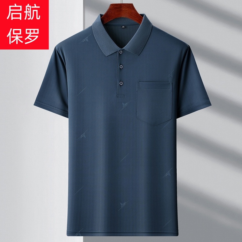 加大男装夏季薄款冰丝短袖POLO衫