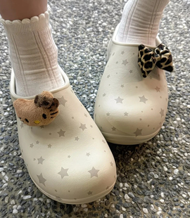 秋日美拉德豹纹kitty星星鞋花2025新款goodbai百搭可拆卸鞋扣配件