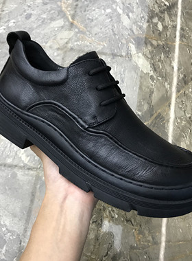 广州真皮男鞋2026新款商务休闲鞋头层牛皮黑色系带软底正装皮鞋潮