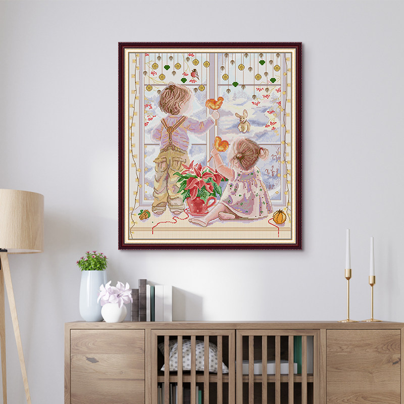 美好的一天可爱儿童图案刺绣2023年新款十字绣客厅卧室挂画装饰绣
