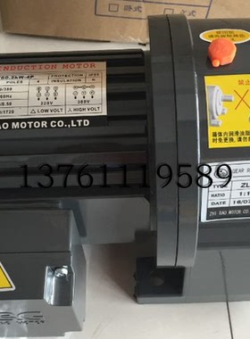 ZHI BAO MOTOR电机   ZF22C 1:60  减速马达 YY0.2KW-4P ZL22C 1: