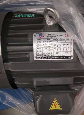 KUNSHAN HEGU电机HE GU油泵马达 CO5-43BO 5HP 3.75KW 1HP 0.75KW