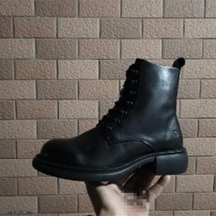 出口美国BORN原厂产平底大码 黑色切尔西靴烟筒显瘦真皮短筒靴子女
