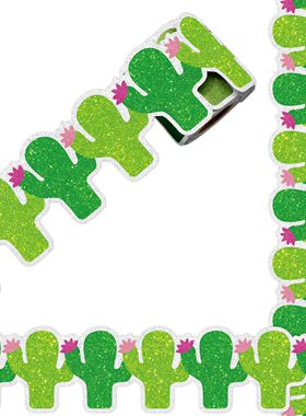 夏季绿色仙人掌公告栏墙纸自粘贴纸幼儿园教室班级布置装饰墙贴