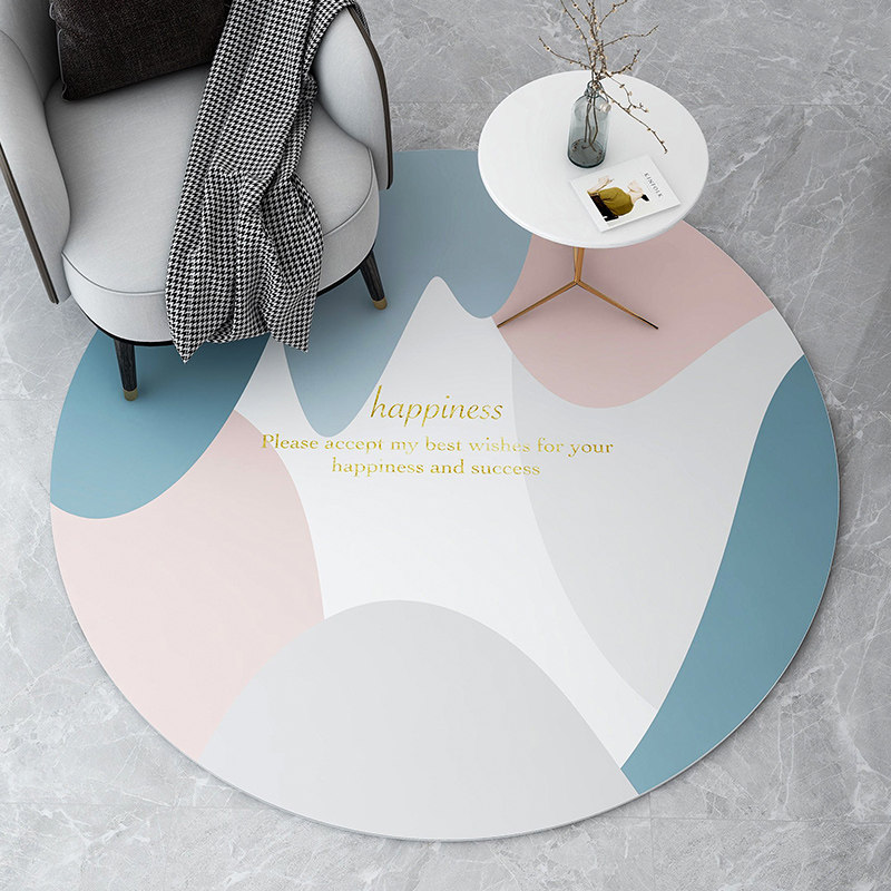 现代简约客厅地毯圆形地垫ins卧室垫吊椅垫家用电脑椅子地垫免洗