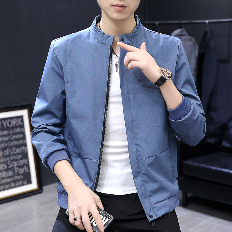春秋装外套男士立领夹克薄款韩版修身百搭帅气夹克衫男装外穿褂子