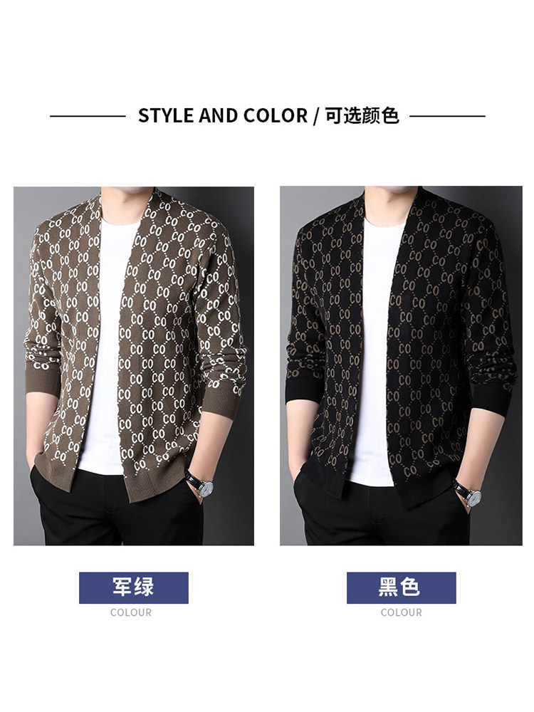 봄 가을 스웨터 신상 남성 가디건 스웨터 코트 트렌디한 아우터 코트 망토 패셔너블한 브랜드 남성의류