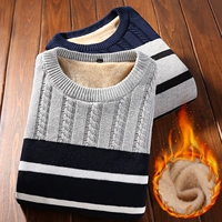 Демисезонный хлопковый утепленный трикотажный свитер, удерживающая тепло одежда, в корейском стиле